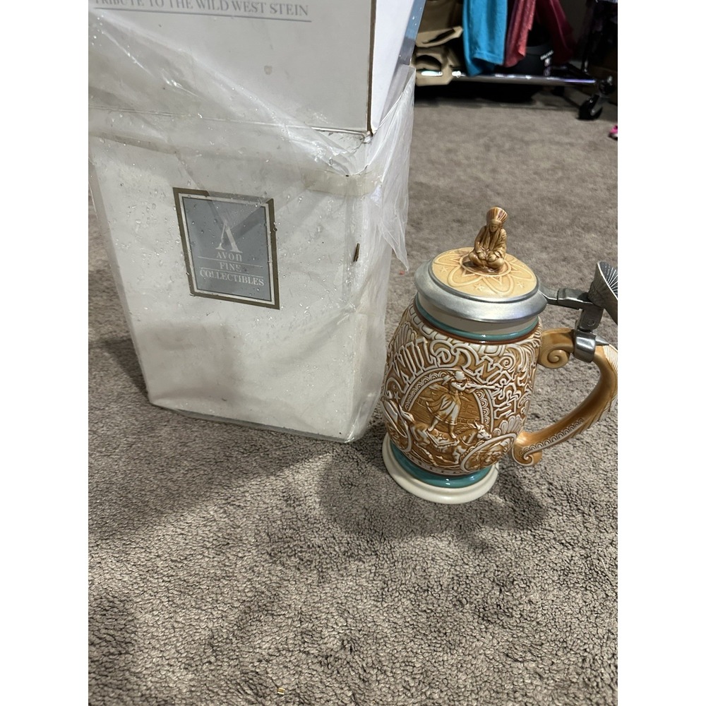 Tribute To The Wild West Stein. Hand Crafted In Brasil For Avon Products 1993